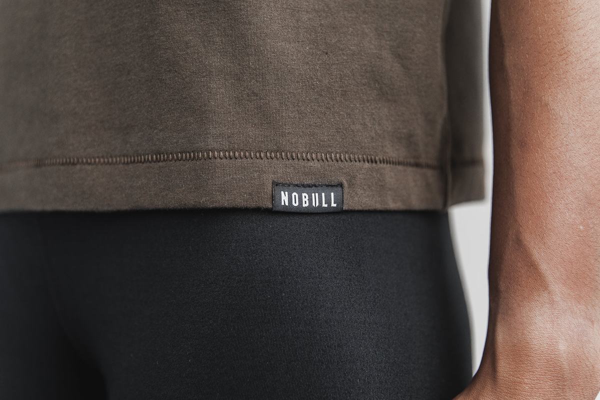 Nobull Heavyweight Pocket Boxy Women's T Shirts Chocolate | Australia (LV7816)